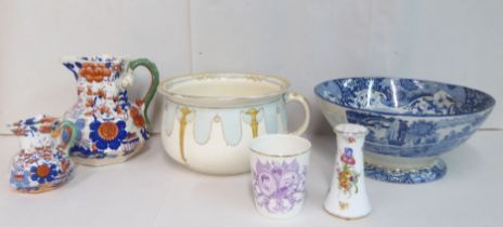 Decorative ceramics: to include a Royal Doulton china chamber pot; and a contemporary china