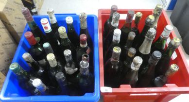 A selection of mainly unidentified red/white wines