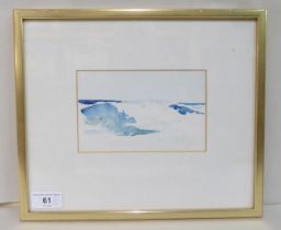 Attributed to Sir Hugh Casson - 'Wave Study I'  watercolour  bears a label verso  4" x 6"  framed