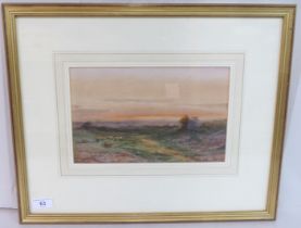 Henry Stannard - 'Twilight'  watercolour  bears initials & a Marling Fine Arts label verso  7" x 11"