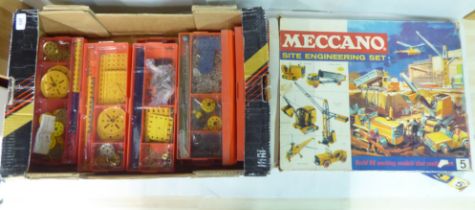 Meccano components: to include wheels and cogs