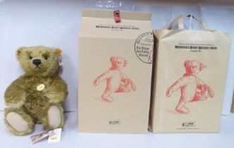 A Steiff Classic Teddy bear with a growler  18"h with the original box