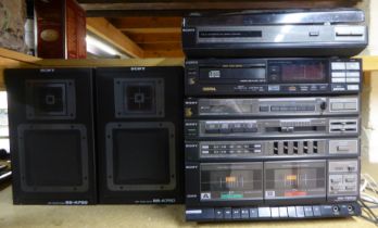 A Sony XO-750w hi-fi stereo system with a turntable, a CD player and a pair of SS-A750 speakers