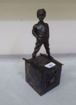 After Johann Ferdinind Preiss bronze 'Sky-Boy'  on a marble plinth  11"h overall