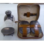 Silver collectables: to include a ring box with a hinged lid  indistinct marks