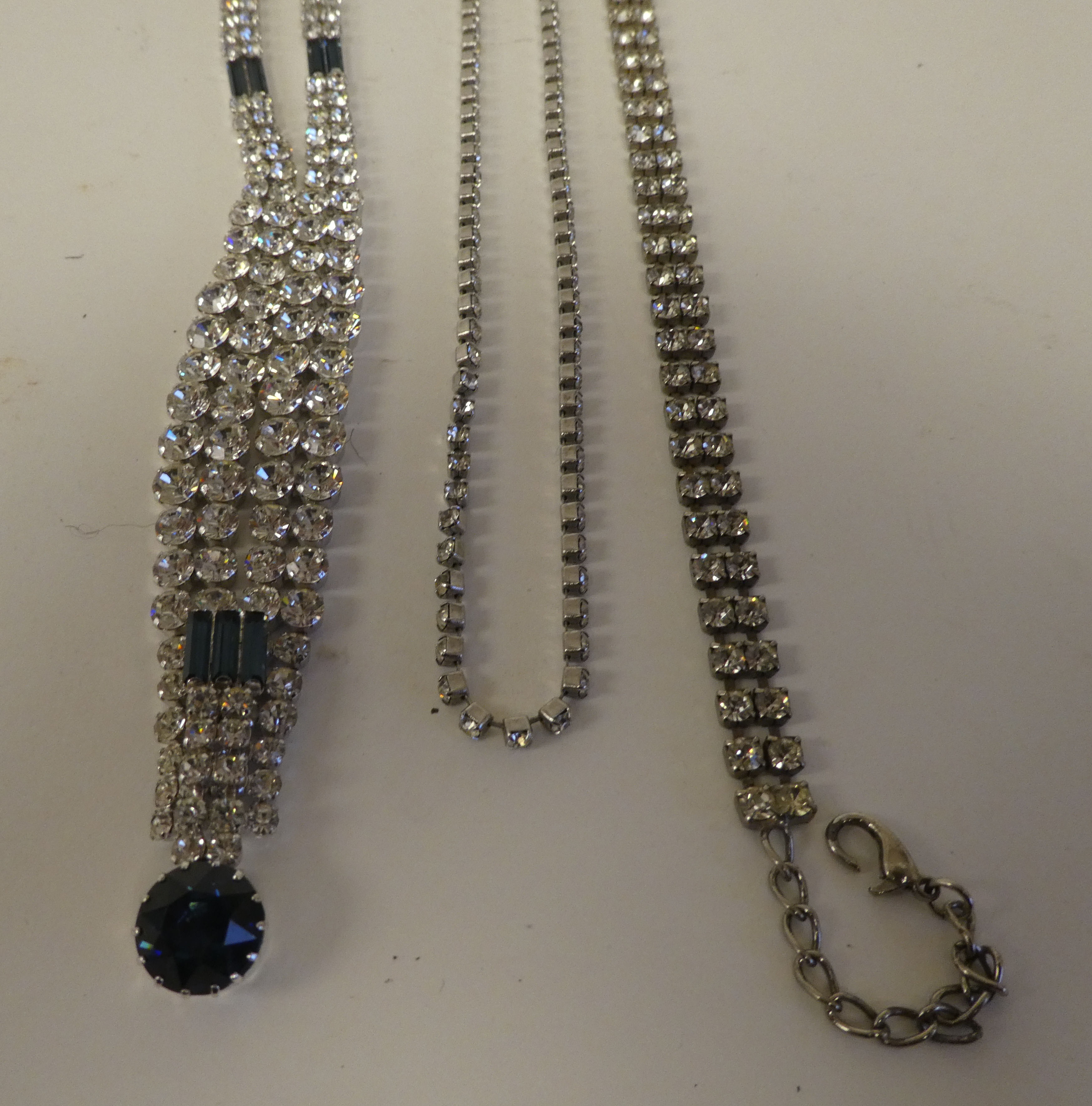 Costume jewellery, mostly paste set: to include bracelets; necklets; and earrings - Image 7 of 9