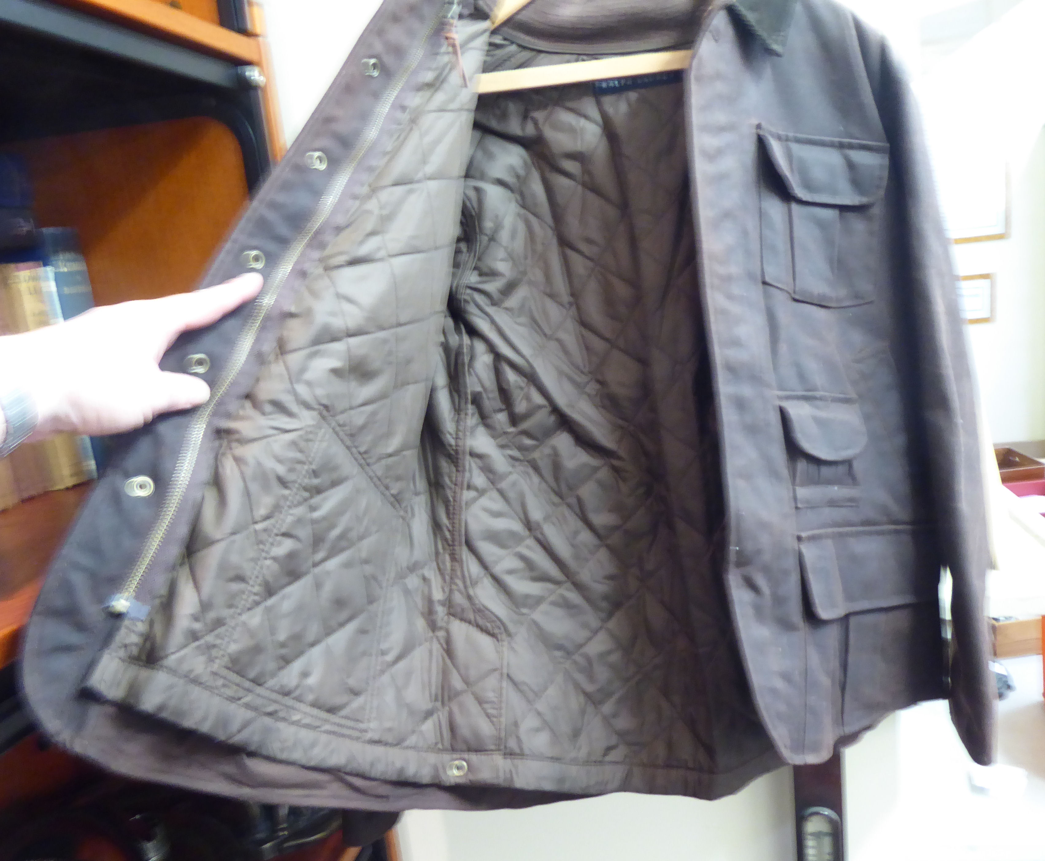A Ralph Lauren brown oiled cotton jacket with a liner  size L - Image 3 of 3