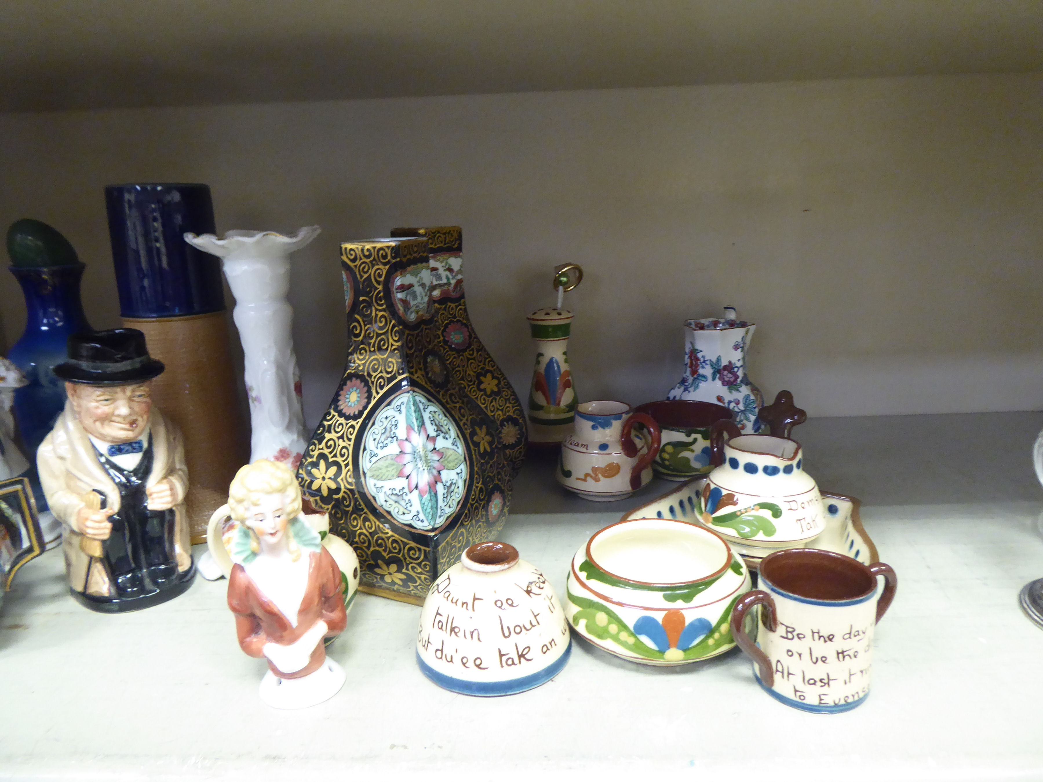 Decorative ceramics: to include a Royal Doulton stoneware tobacco jar and cover  6"h - Image 2 of 3