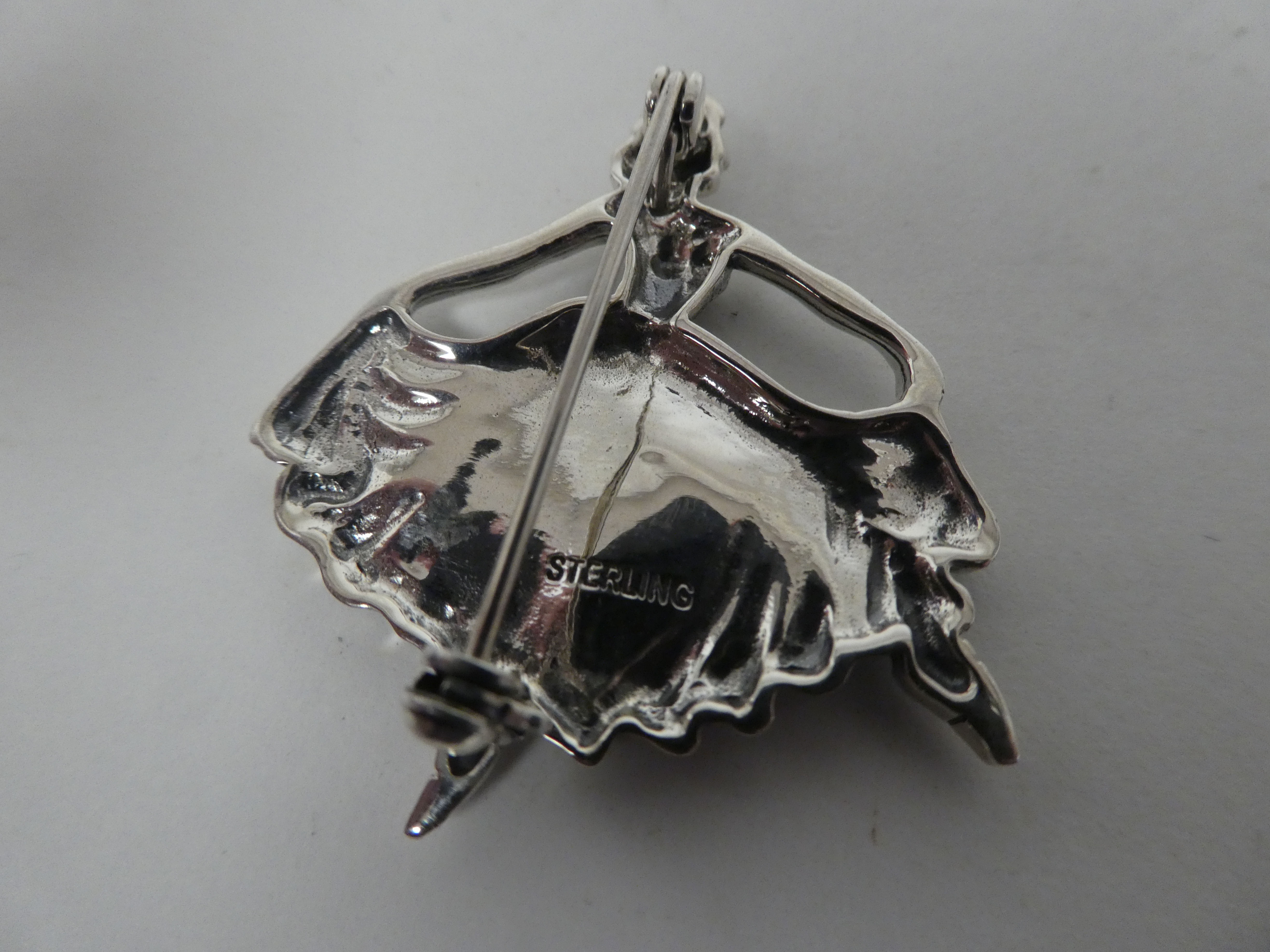 An Art Deco style silver brooch, fashioned as a ballerina  stamped Sterling - Image 2 of 2