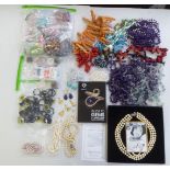 Costume jewellery: to include coral, pearls, bead necklaces and other accessories; and a Jackie