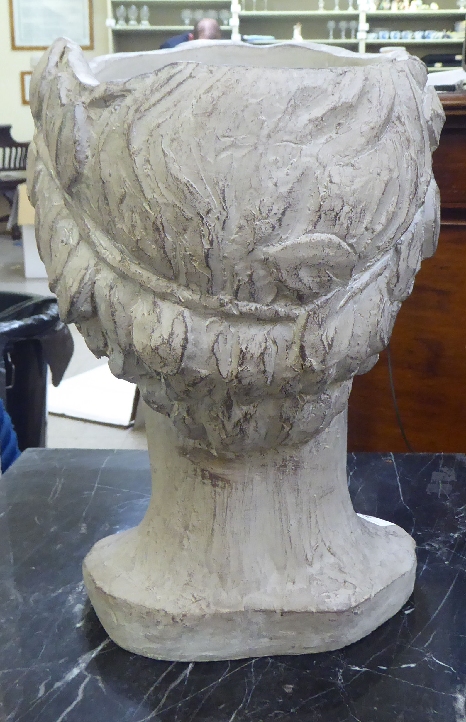 A painted plaster planter, fashioned as a young woman's head  13"h - Image 3 of 5