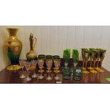 Glassware: to include Venetian and Bohemian green, clear overpainted and other pedestal wines and
