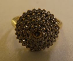 A 9ct gold diamond set cluster ring