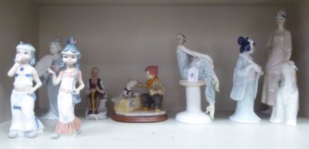 Decorative ceramics: to include two Royal Doulton china figures from The Reflection Collection  9" &
