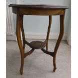 A mid 20thC mahogany occasional table, having a serpentine outlined top, raised on cabriole legs,