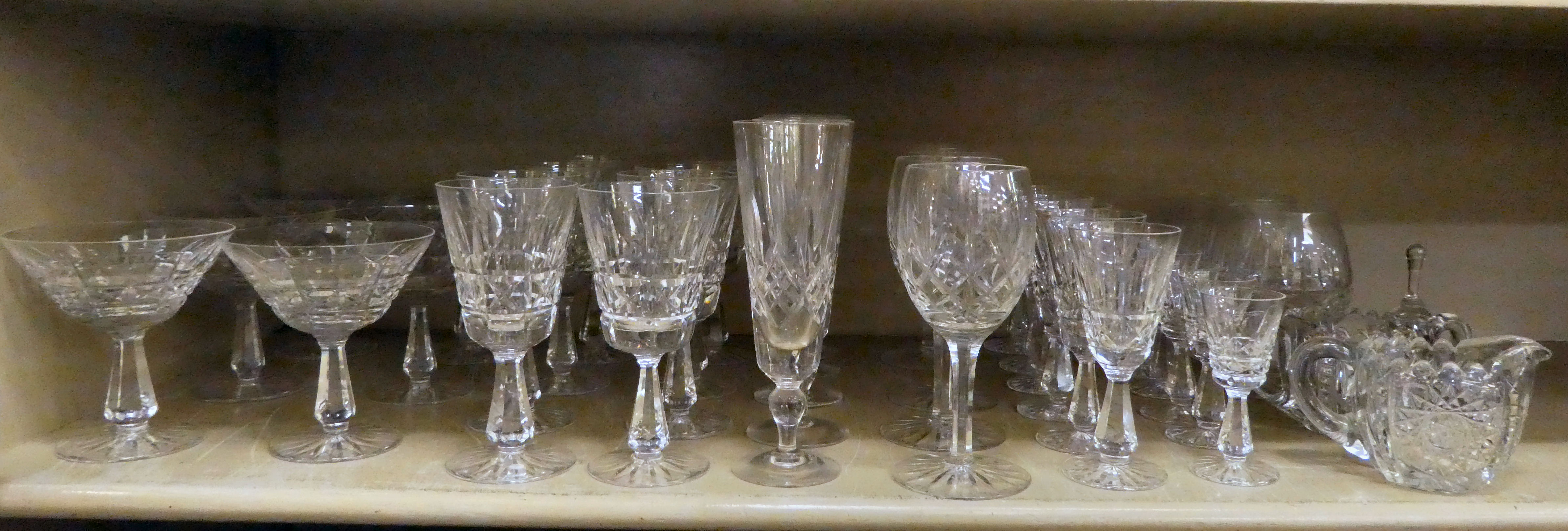 Glassware: to include Thomas Webb crystal pedestal wines