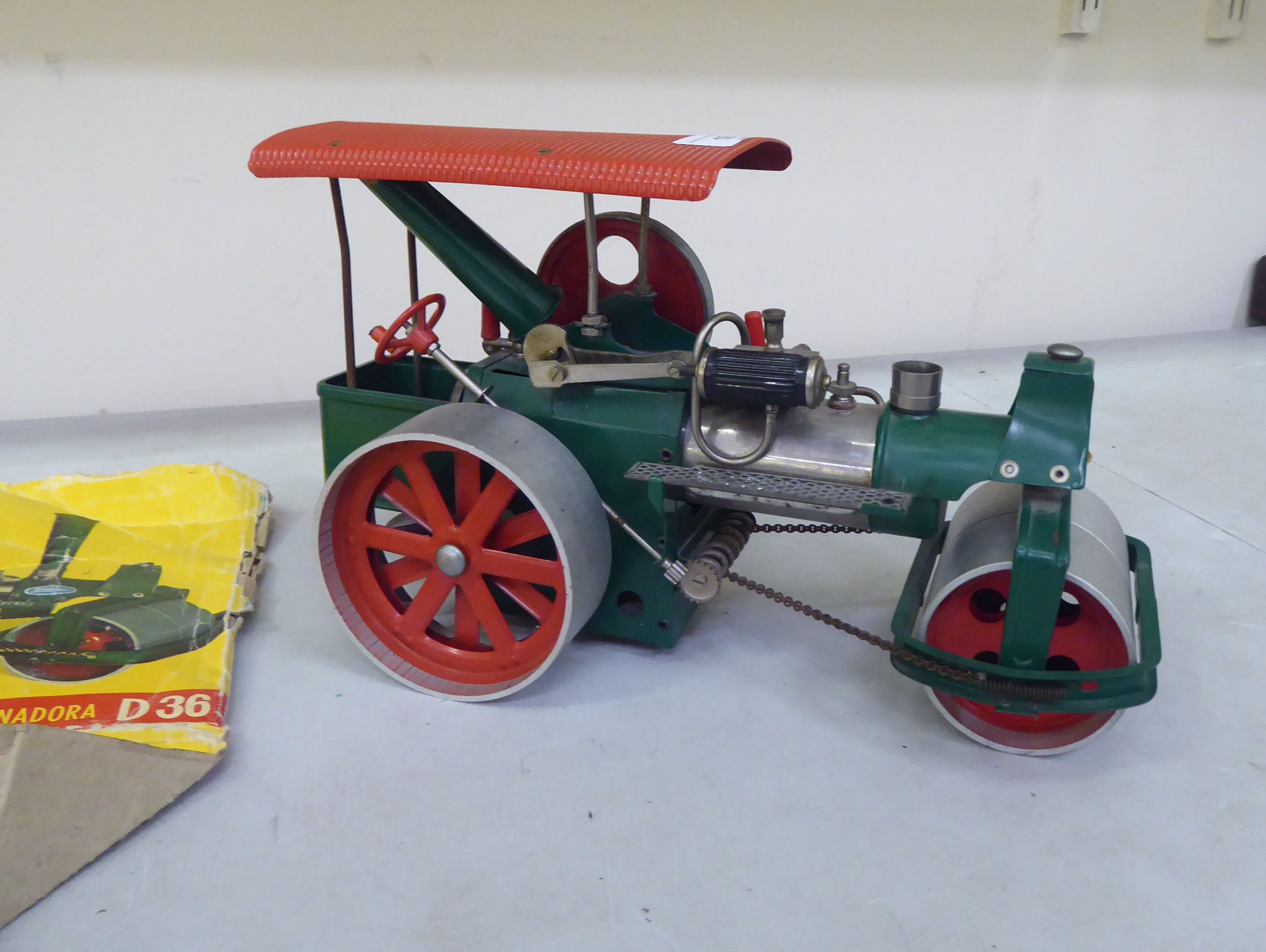 A vintage Wilesco 'Old Smoky' model steam roller  (box present but flat packed  A/F) - Image 2 of 3