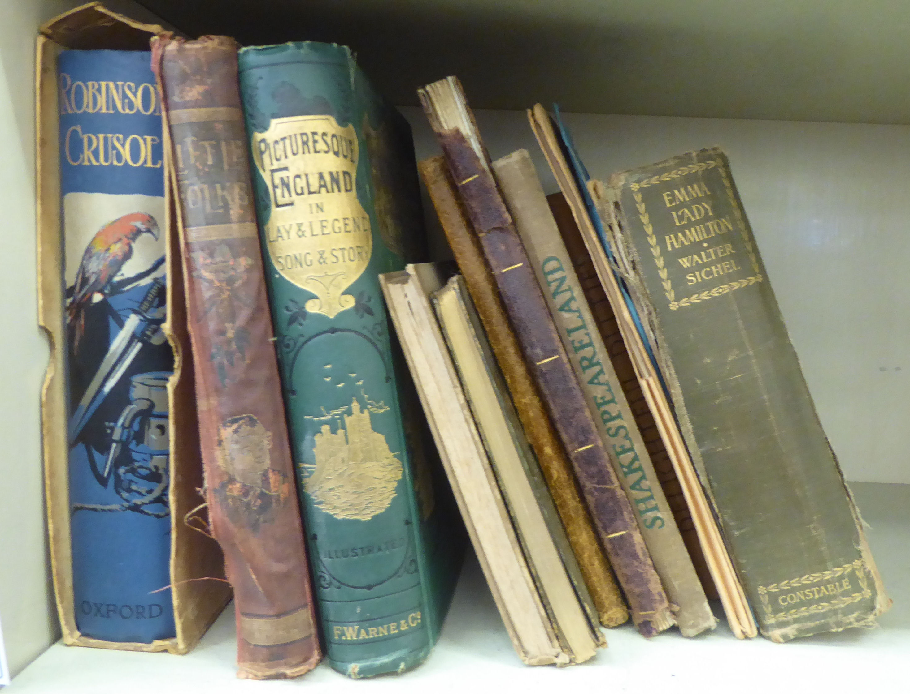 Books, mixed fiction and other reference: to include 'The Life and Adventure of Robinson Crusoe'
