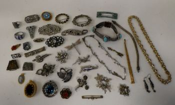 Costume jewellery: to include marcasite set brooches