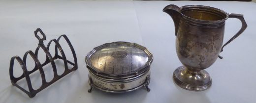 Silver collectables: to include a pedestal milk jug  Birmingham 1913