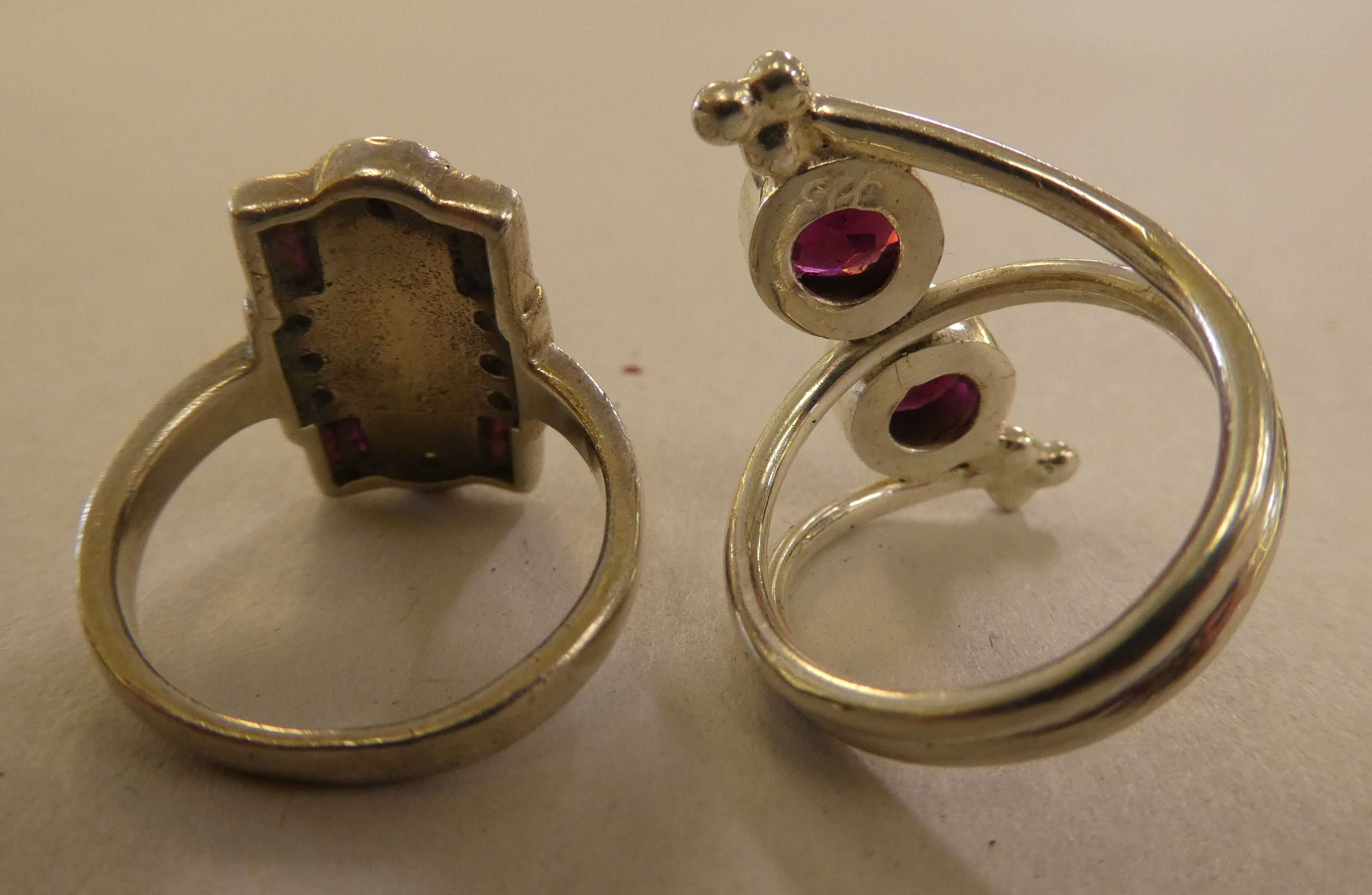 Mainly 925 items of personal ornament: to include dress rings, set with coloured stones - Image 10 of 13