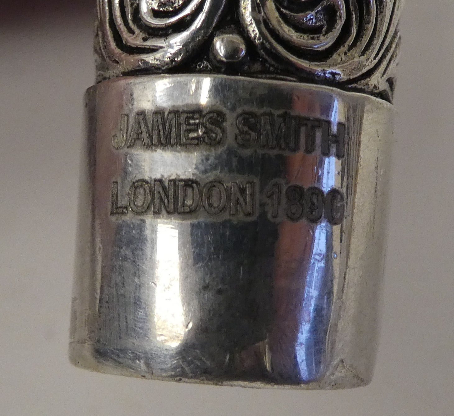 A silver plated walking stick terminal, fashioned as a rabbi's head - Image 4 of 4