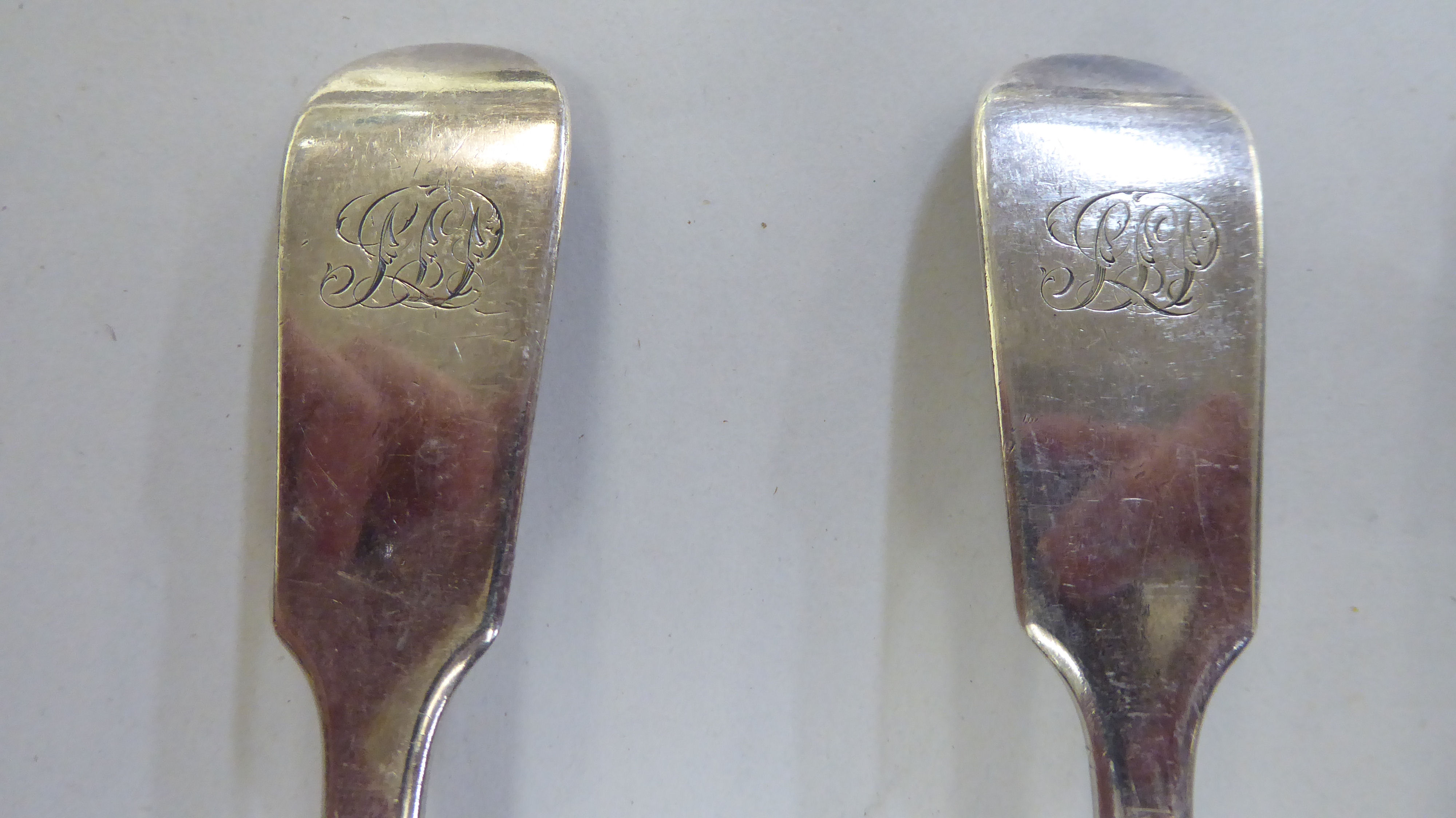 A set of four silver fiddle pattern tablespoons  London 1901 - Image 2 of 4