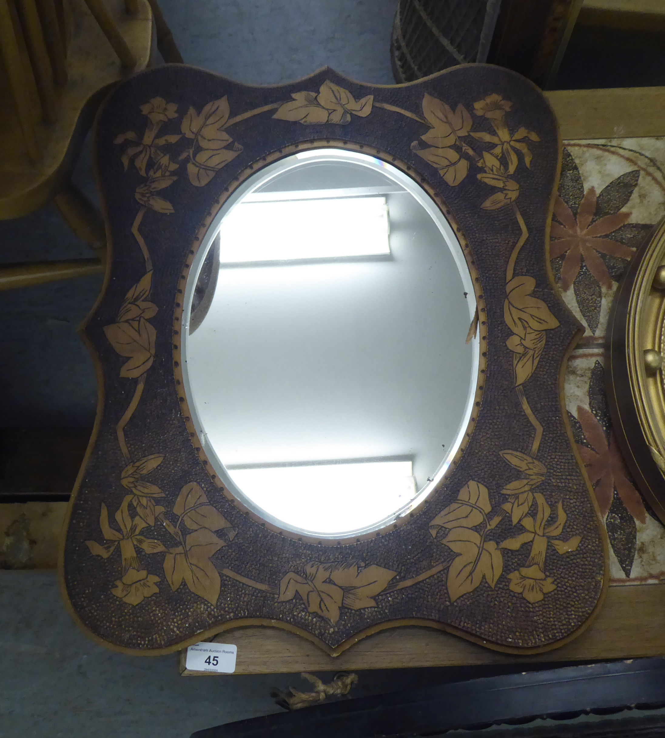 Five dissimilar 20thC mirrors: to include a reproduction of a Regency convex example  16"dia - Image 2 of 3