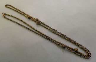 A 9ct gold bar and belcher link neckchain