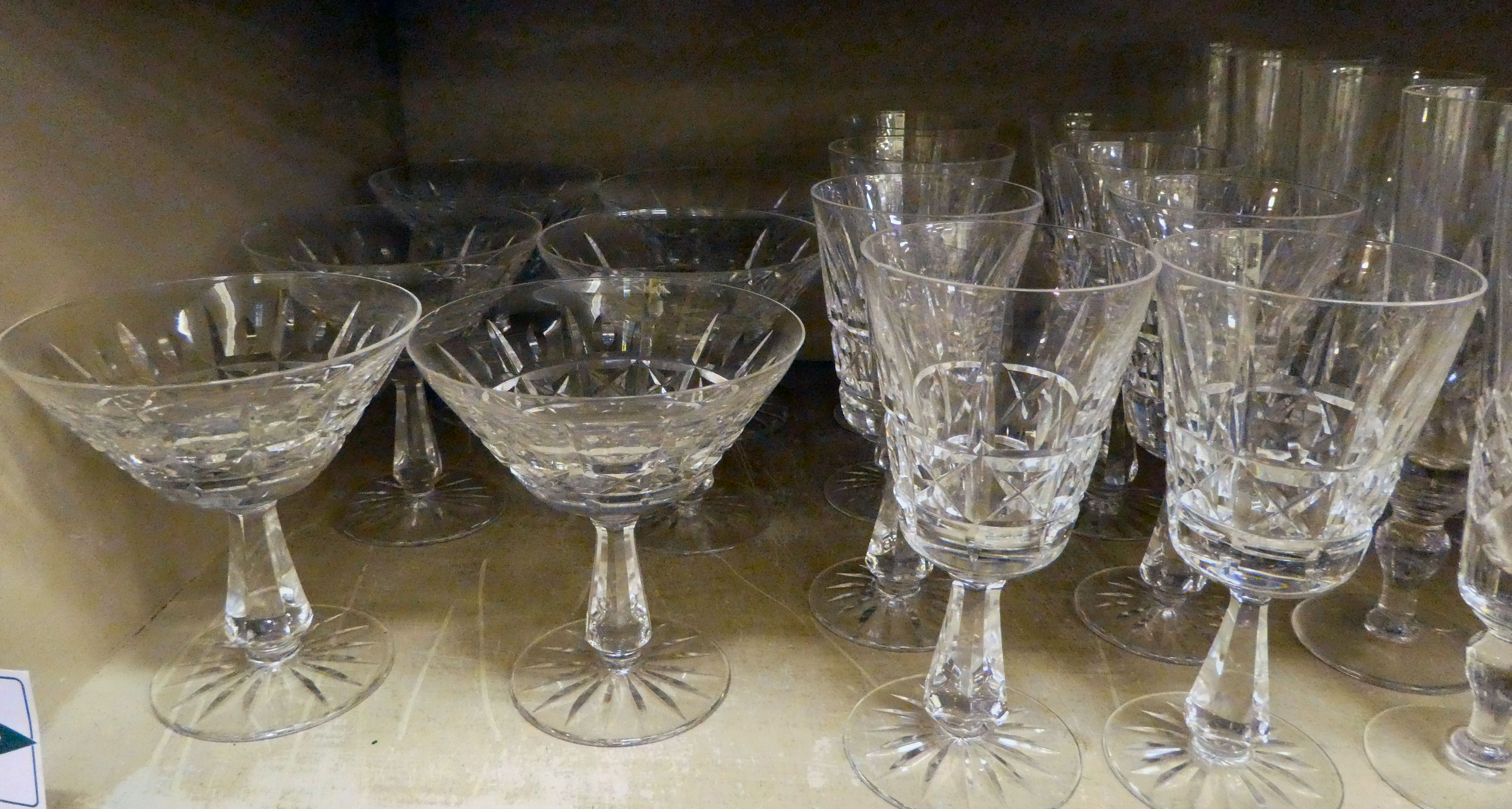 Glassware: to include Thomas Webb crystal pedestal wines - Image 2 of 4