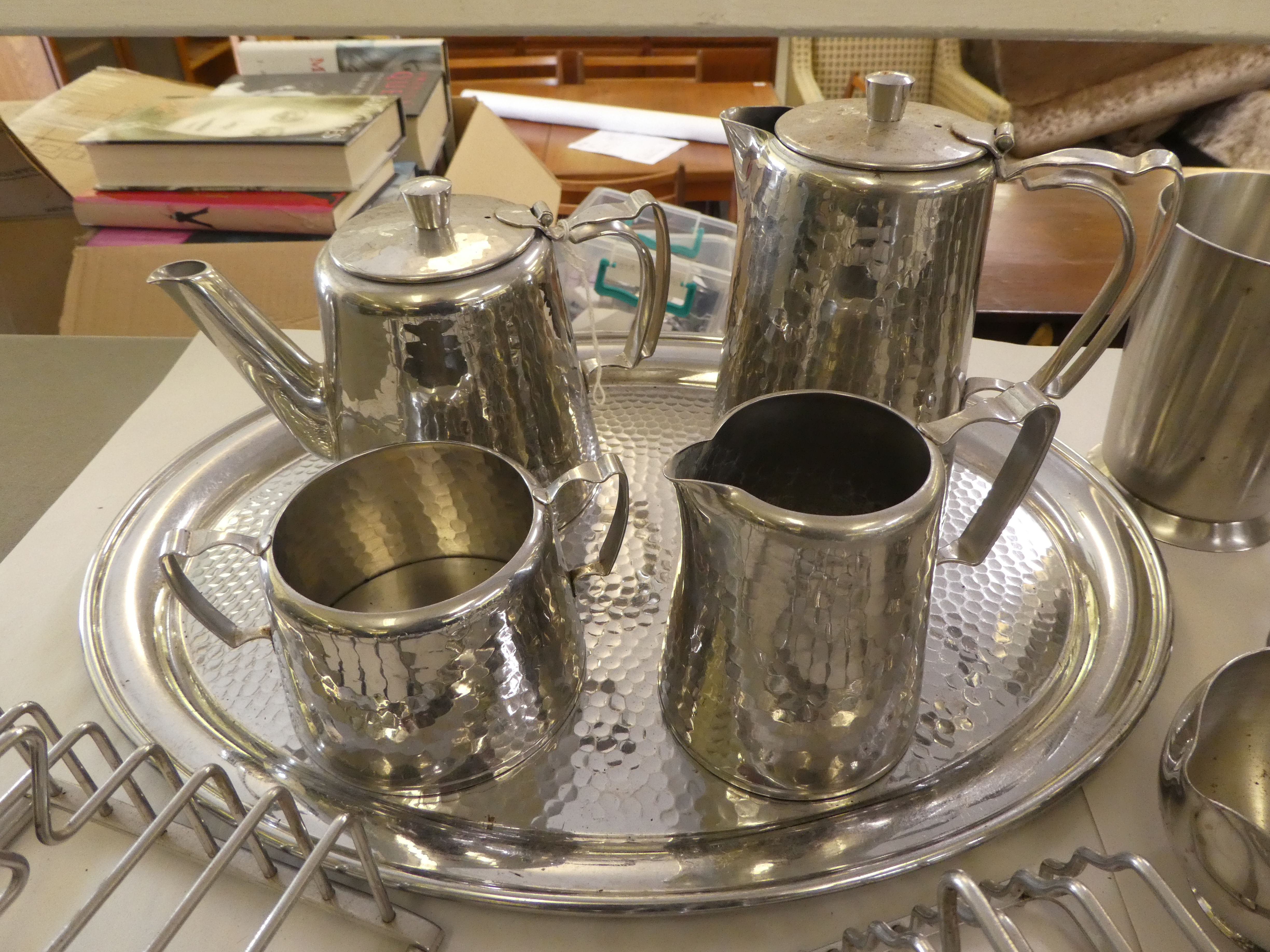 Old Hall stainless steel: to include toastracks; teapots; and hot water pots - Image 2 of 6
