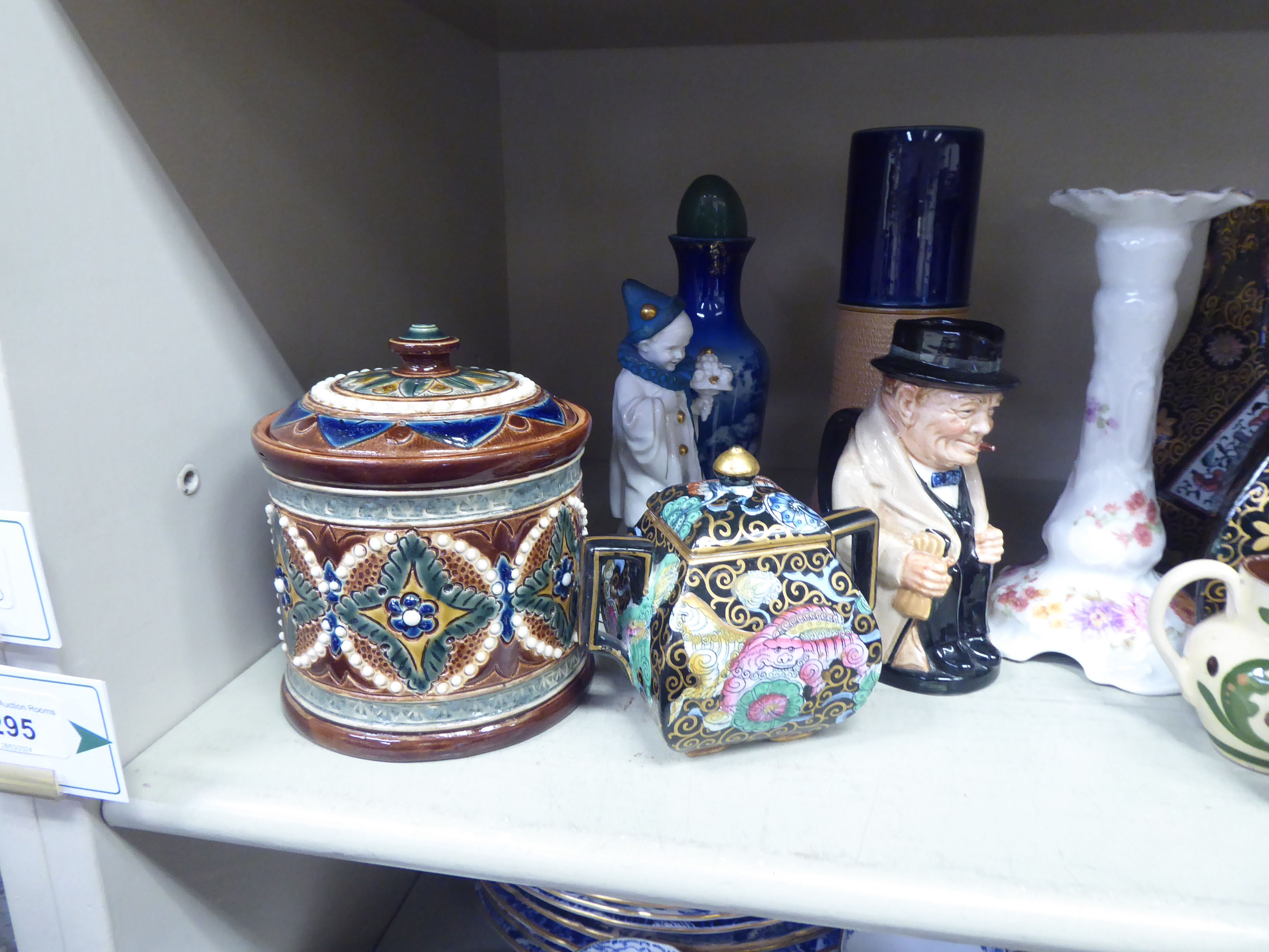 Decorative ceramics: to include a Royal Doulton stoneware tobacco jar and cover  6"h - Image 3 of 3