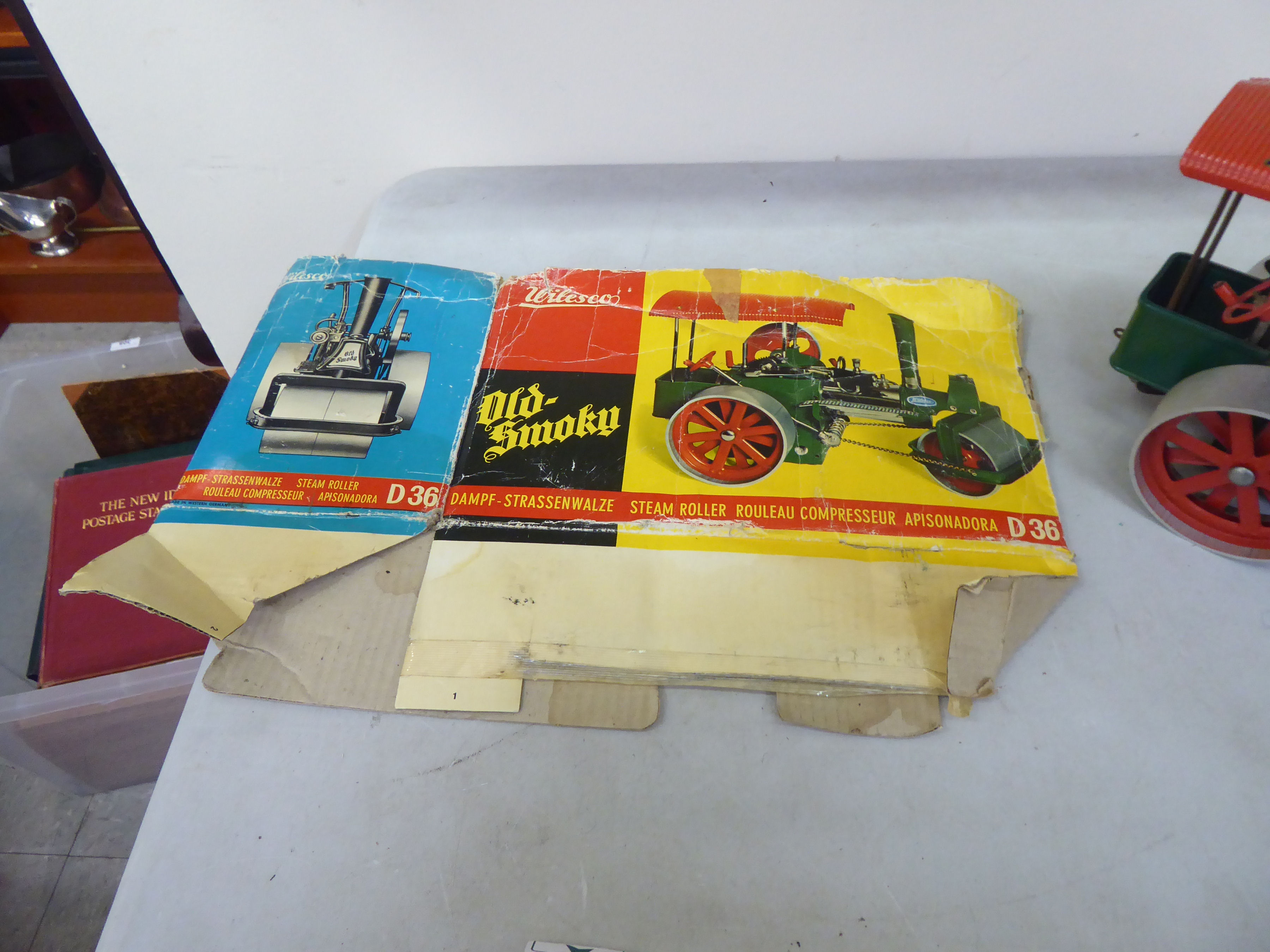 A vintage Wilesco 'Old Smoky' model steam roller  (box present but flat packed  A/F) - Image 3 of 3