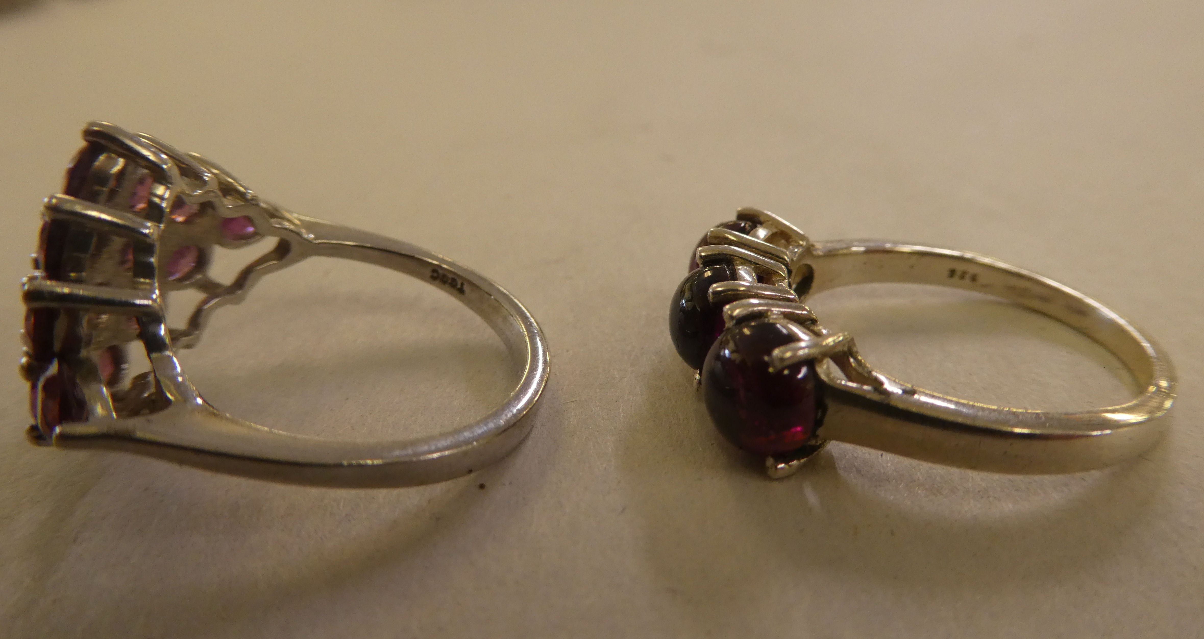 Mainly 925 items of personal ornament: to include dress rings, set with coloured stones - Image 6 of 13