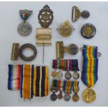 Military collectables: to include a Great War medal, awarded to one Major HPM White  (Please Note: