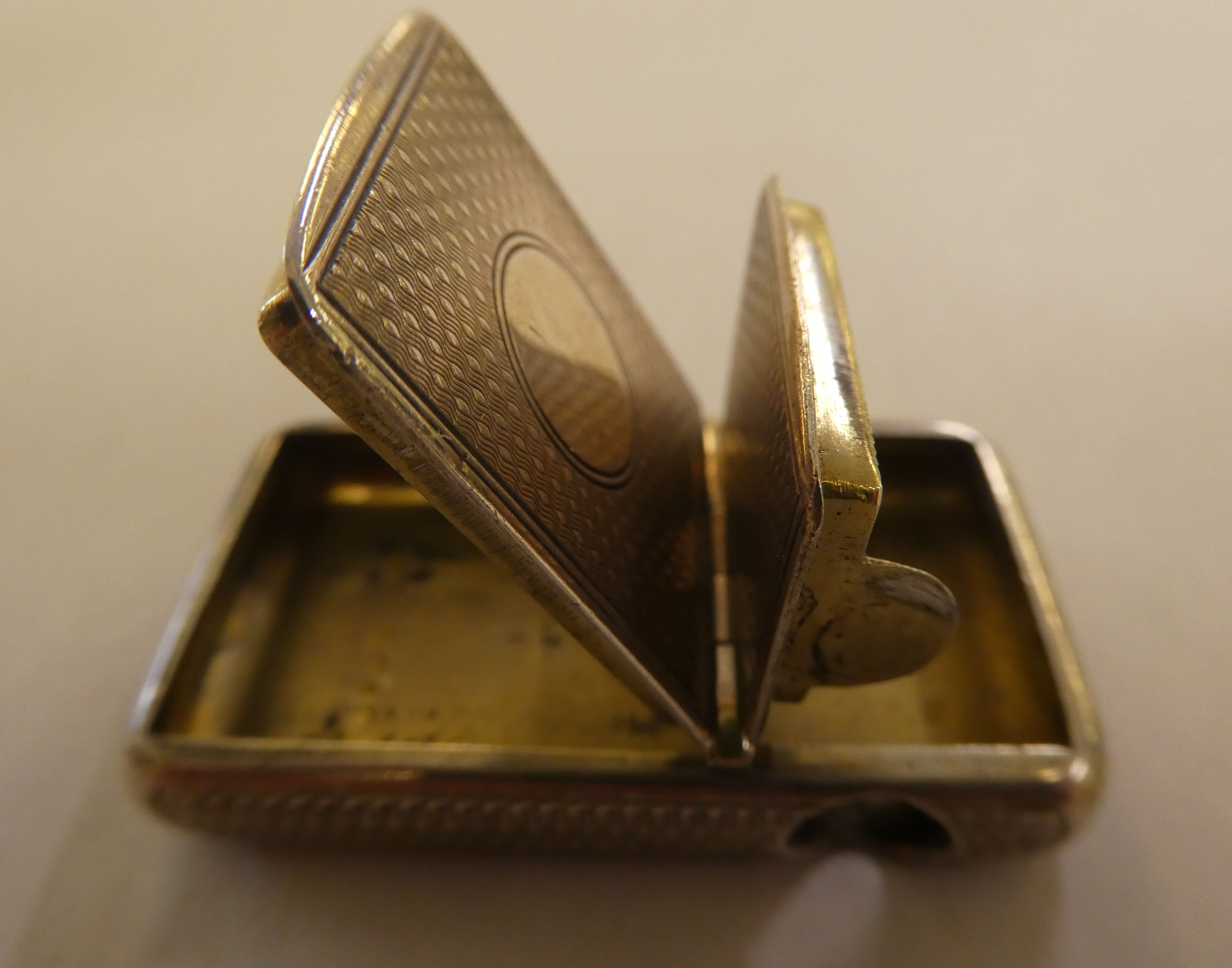 A mid Victorian cushion shape, engine turned, silver combination vesta case and cheroot cutter - Image 3 of 5