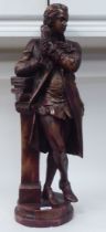 A bronze effect plaster figure 'Mozart'  30"h