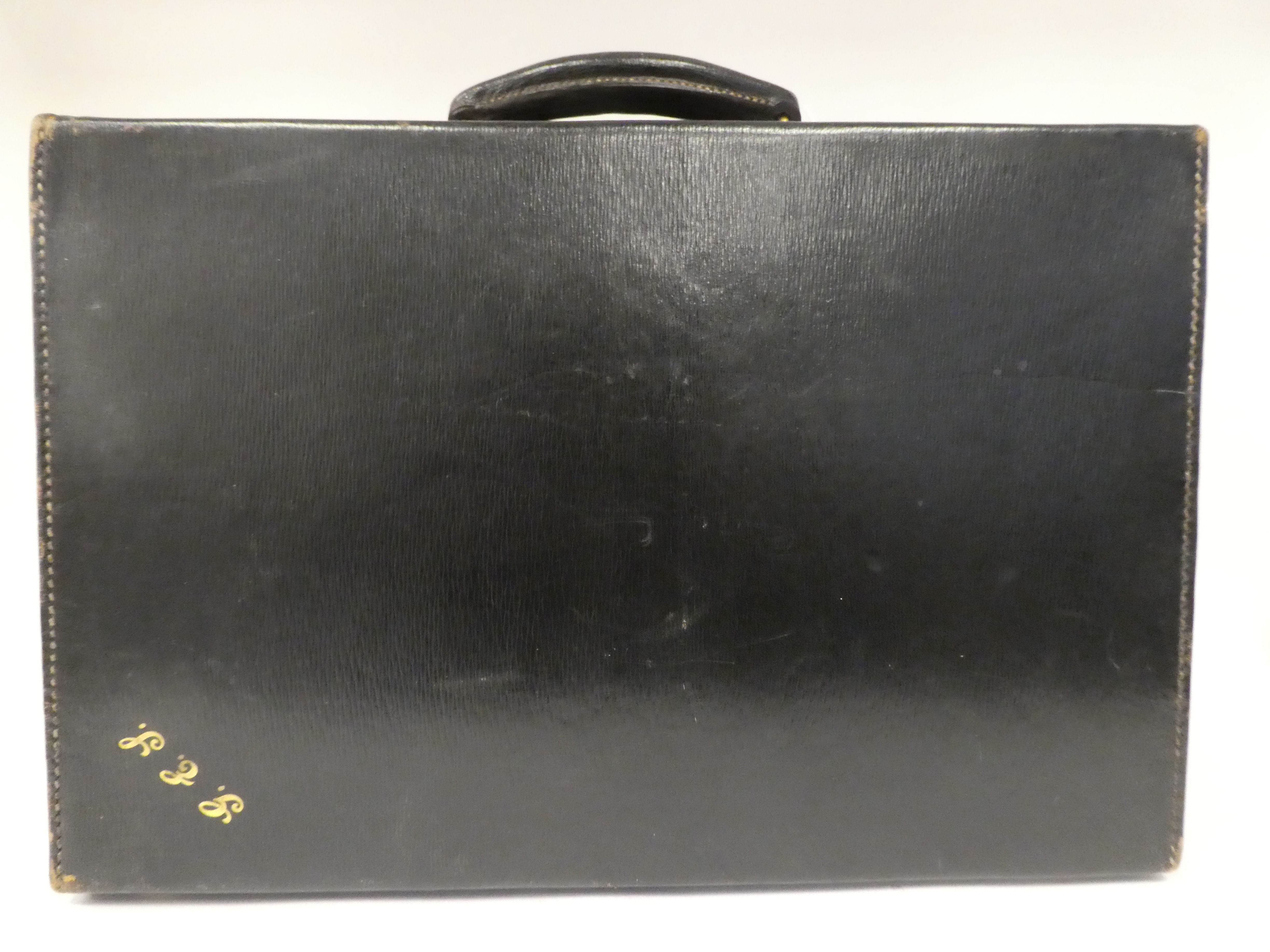 A Walker & Hall stitched dark blue hide vanity case with gold plated locks, the hinged lid enclosing - Image 25 of 25