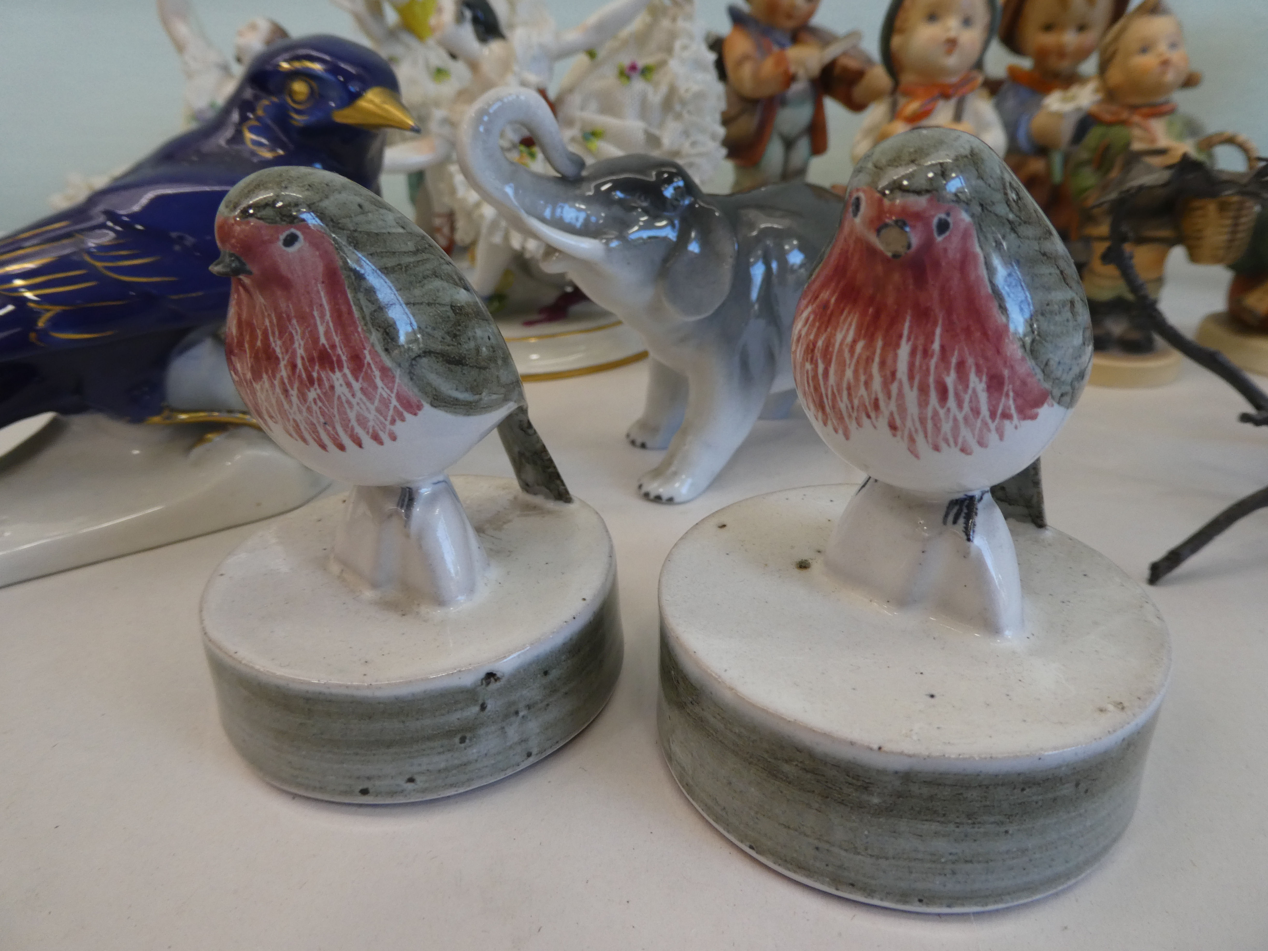 Ornamental figures: to include Goebel Hummel figures  approx. 4"h; and European porcelain - Image 4 of 14