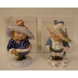 Two similar Royal Crown Derby Mansion House china figures, each depicting a portly man,