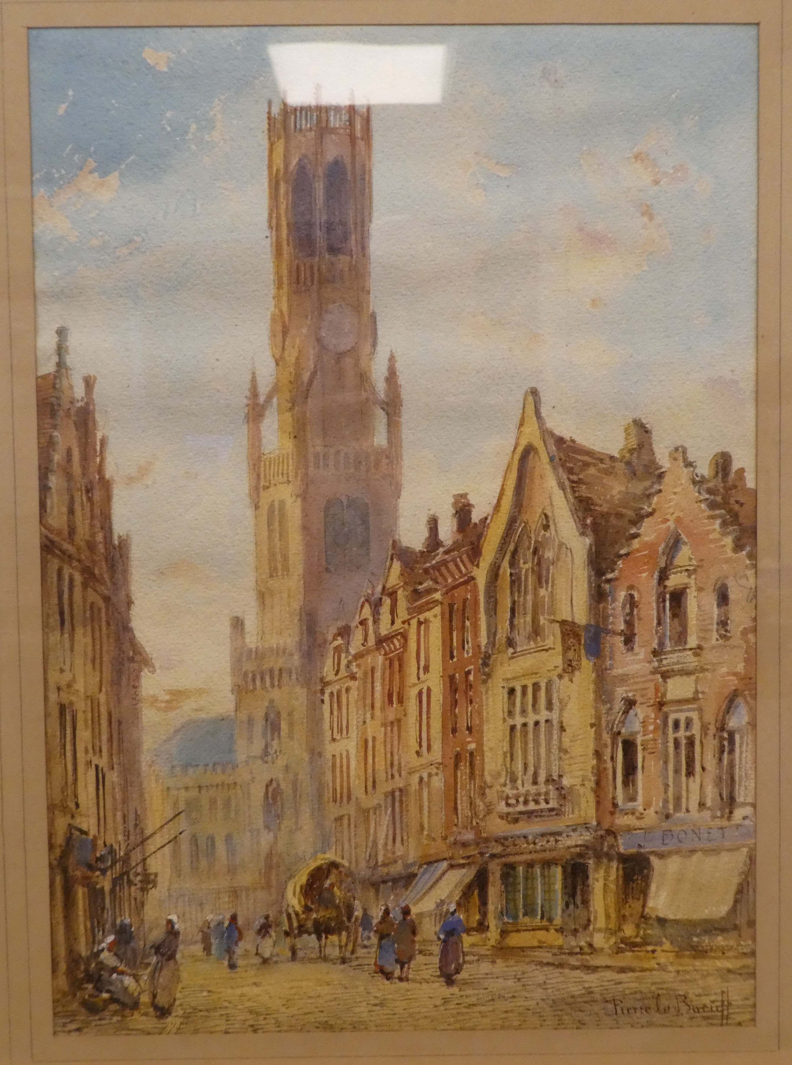 Pierre le Boeuff - two European street scenes  watercolours  bears signatures  10" x 14"  both - Image 4 of 7