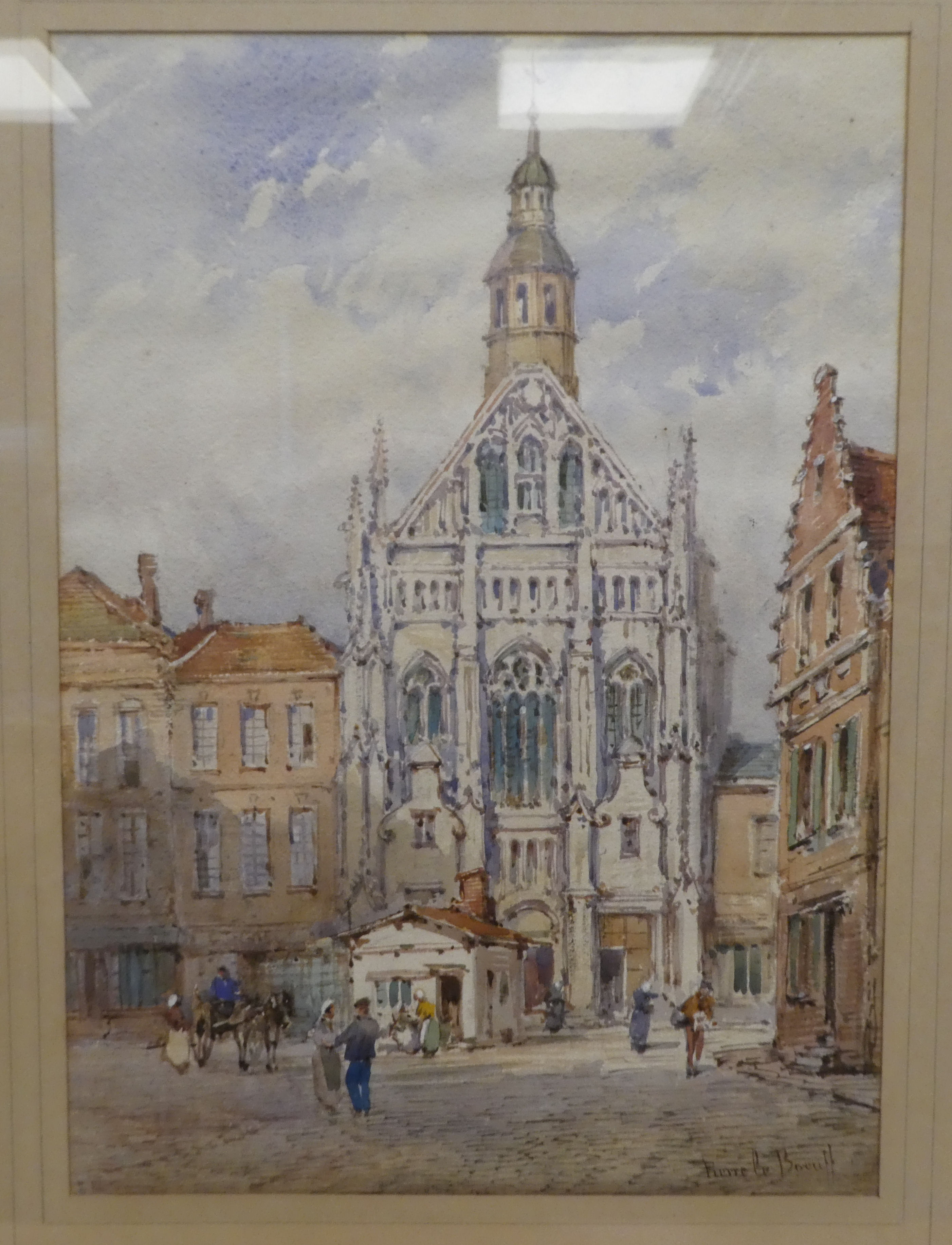 Pierre le Boeuff - two European street scenes  watercolours  bears signatures  10" x 14"  both - Image 2 of 7