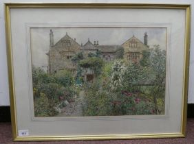 Maller Smith - 'Hepham Hall'  watercolour  bears a signature  13" x 19"  framed