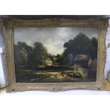 19thC British School - a Constable inspired landscape  oil on canvas  20" x 30"  framed