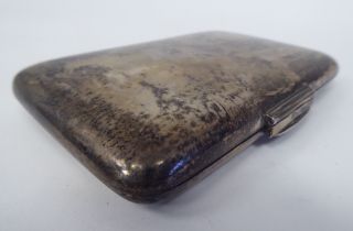 A late Victorian silver folding cigar case of cushion form, on a hinged clasp  WWYD  London 1891