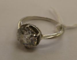 A (probably) platinum diamond solitaire, measures approx. 1.3 carat