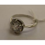 A (probably) platinum diamond solitaire, measures approx. 1.3 carat