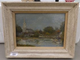 Early 20thC British School - a riverscape  oil on board  7" x 9"  framed