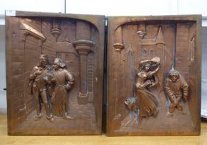 A pair of 19thC copper studies, fashioned in high relief, depicting an Eastern figure immediately