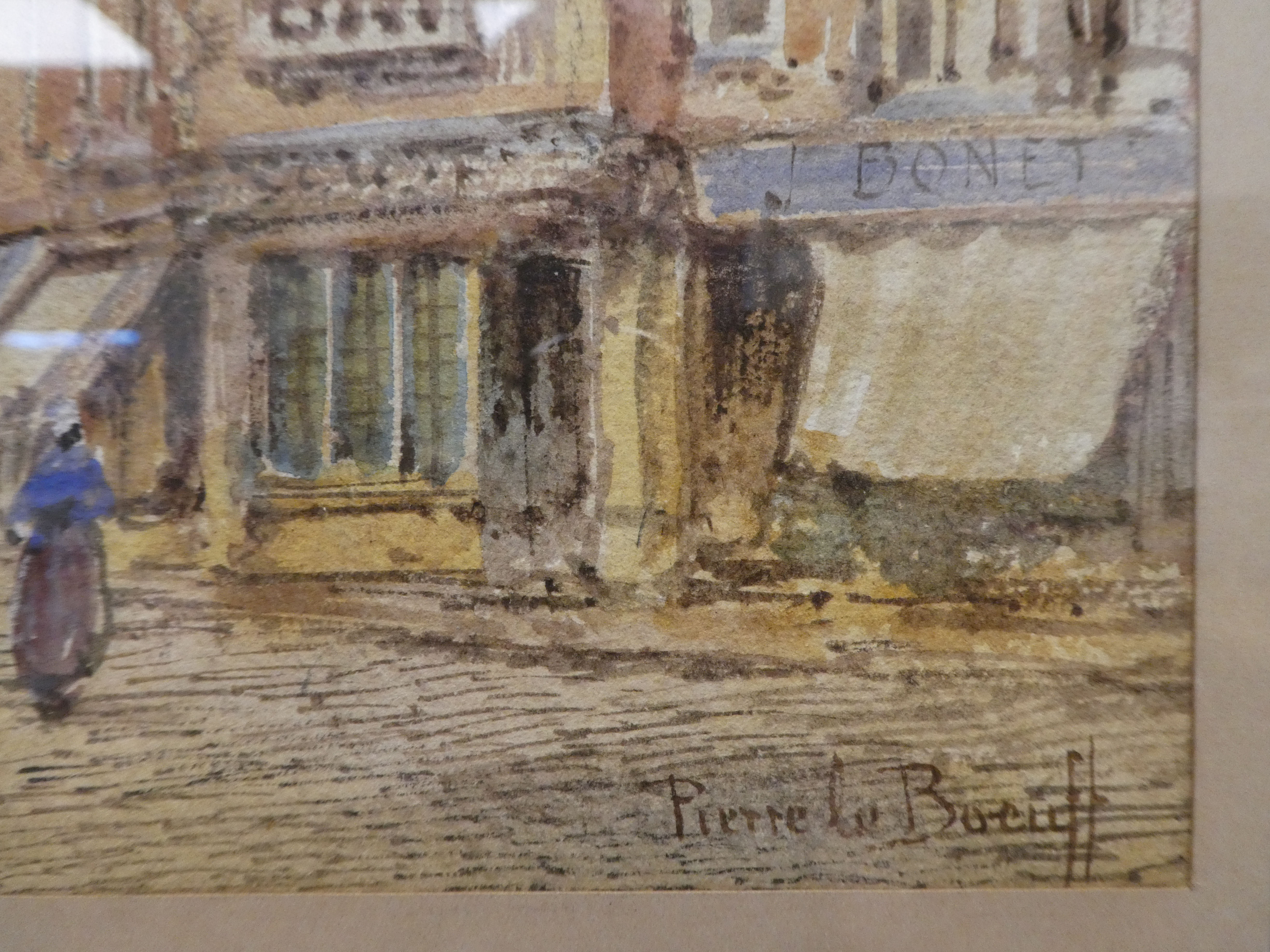 Pierre le Boeuff - two European street scenes  watercolours  bears signatures  10" x 14"  both - Image 5 of 7